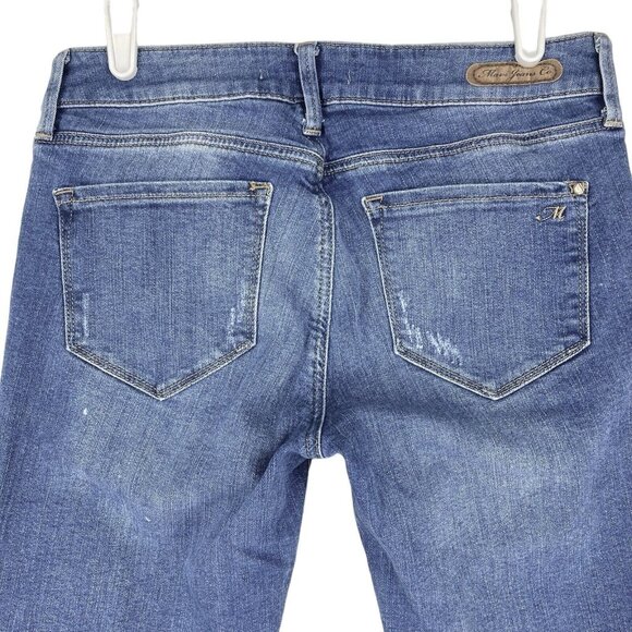 Mavi Women's Blue Denim Jeans Size 27 Distressed Low Rise Stretch Skinny - Picture 4 of 9